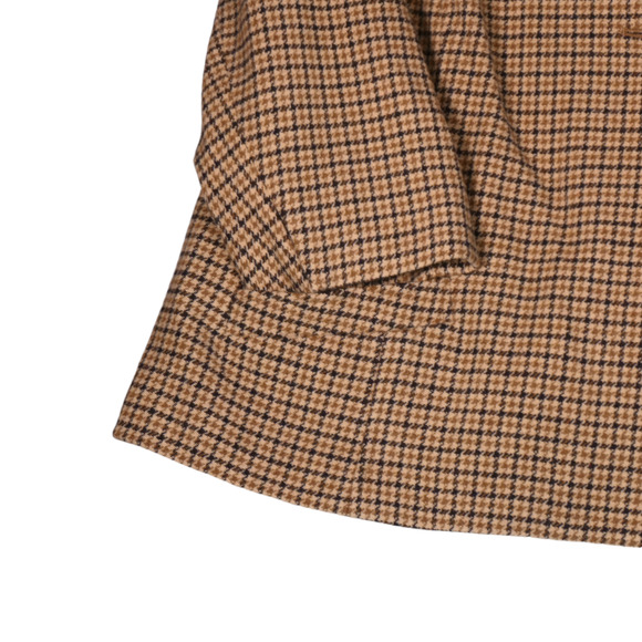 Anne Klein Blazer Jacket Women 22W Brown Houndstooth Lined Pockets 100% Wool - Picture 5 of 11